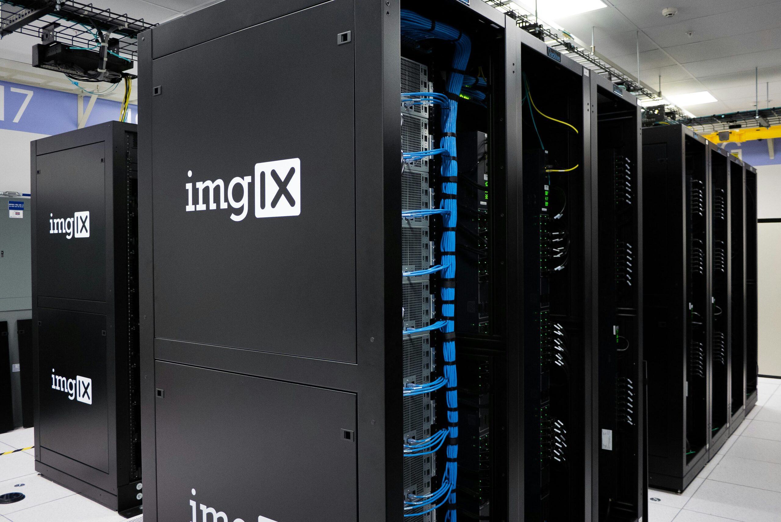Rows of computer servers in a data center, representing the state's IT systems modernization