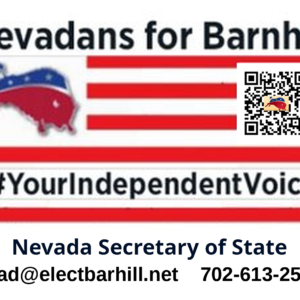 Nevadans for Barnhill yard sign, Nevada Secretary of State campaign