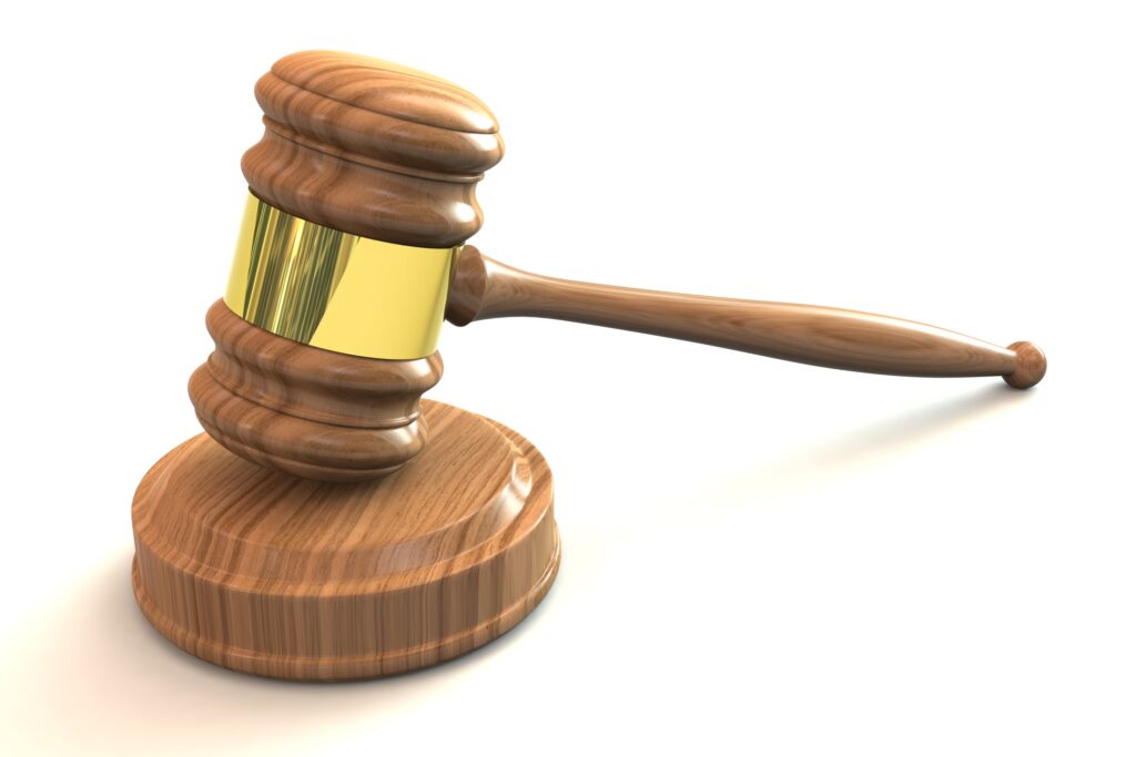 Judge's gavel, symbolizing the federal lawsuit Barnhill v. Aguilar filed under the National Voter Registration Act