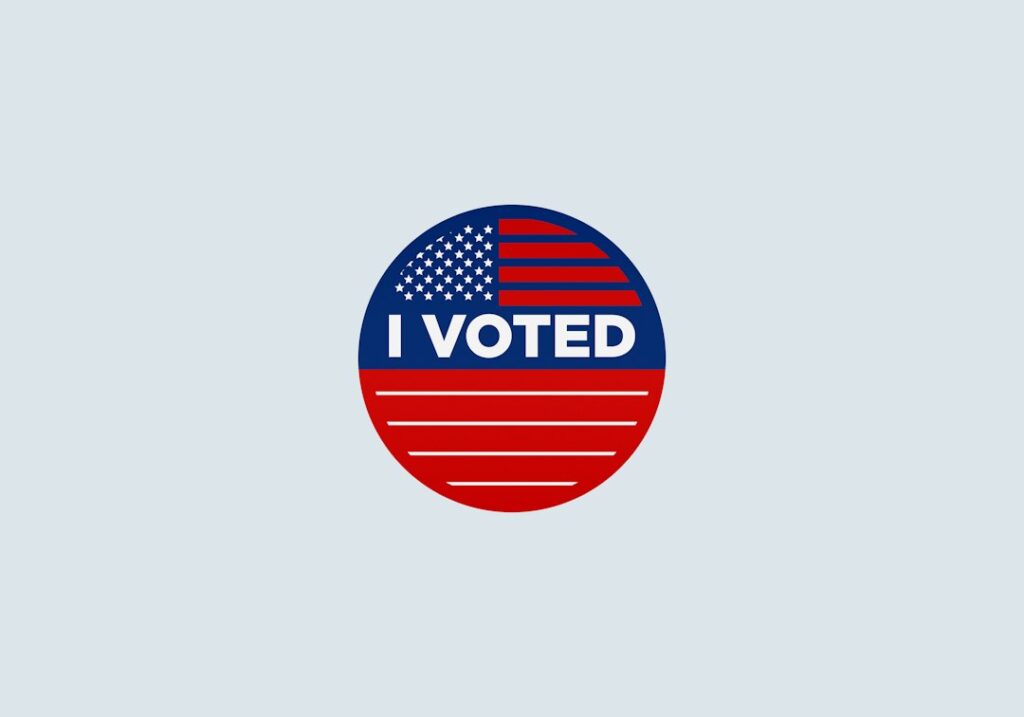 I Voted sticker representing Nevada's Question 7 voter ID implementation