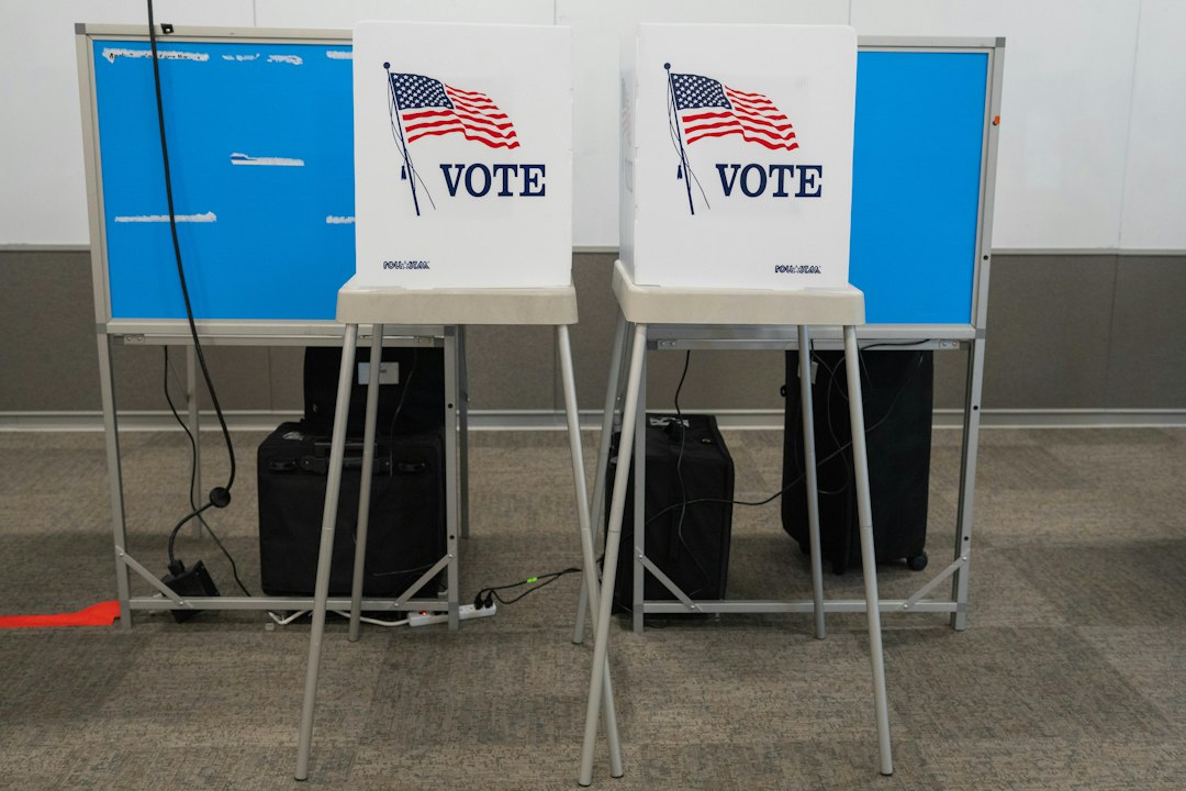 Voting booths set up and ready for voters at a polling location